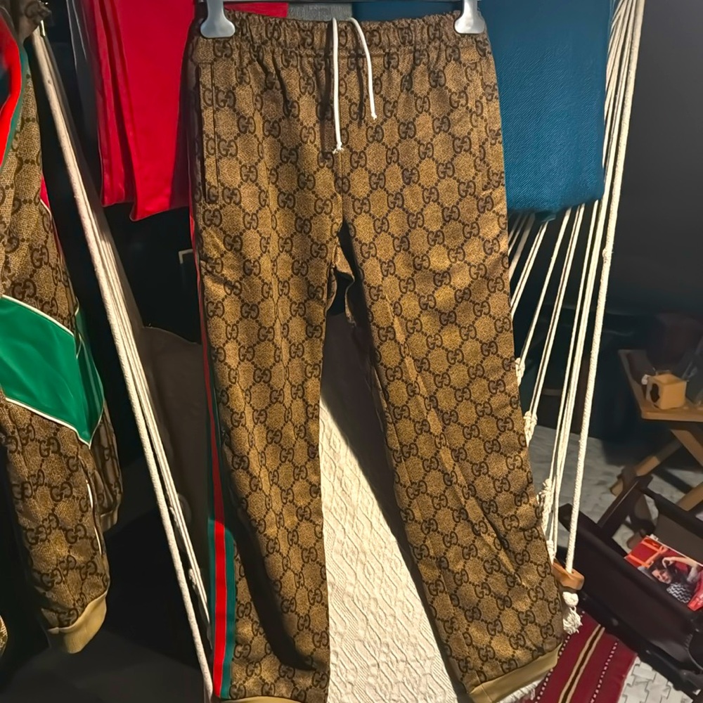 COPY - Gucci tan monogram striped track pants